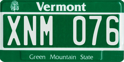VT license plate XNM076