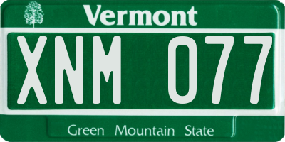 VT license plate XNM077