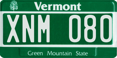 VT license plate XNM080