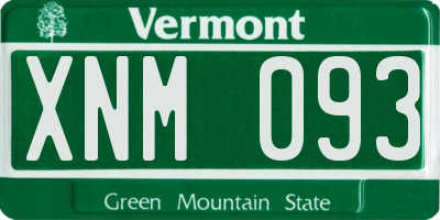 VT license plate XNM093