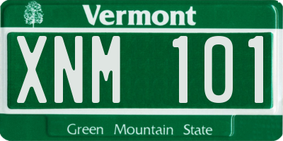 VT license plate XNM101