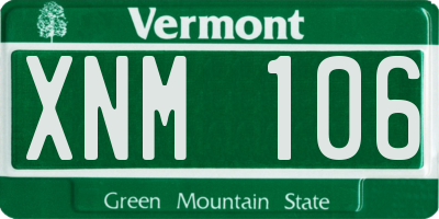 VT license plate XNM106