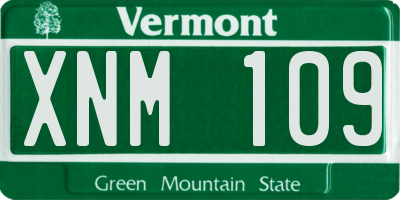 VT license plate XNM109