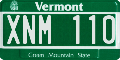 VT license plate XNM110