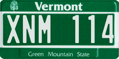 VT license plate XNM114