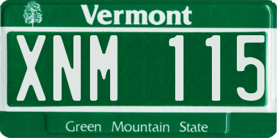 VT license plate XNM115