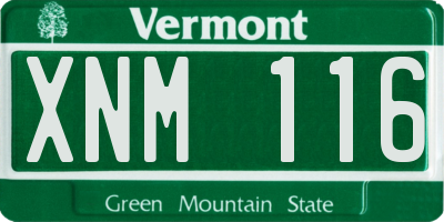 VT license plate XNM116