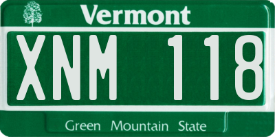 VT license plate XNM118