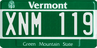 VT license plate XNM119