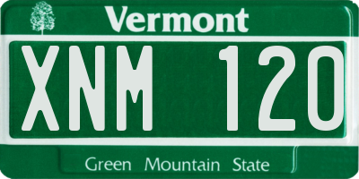 VT license plate XNM120