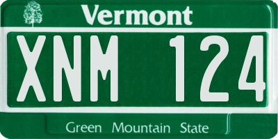 VT license plate XNM124