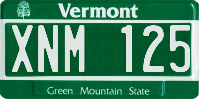 VT license plate XNM125