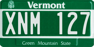 VT license plate XNM127
