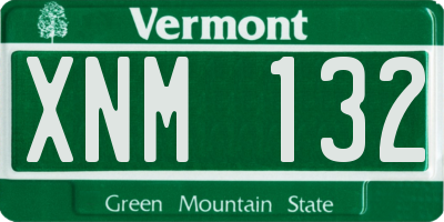 VT license plate XNM132