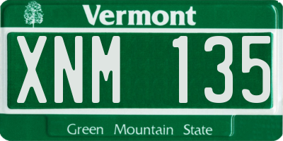 VT license plate XNM135