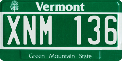 VT license plate XNM136