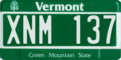 VT license plate XNM137