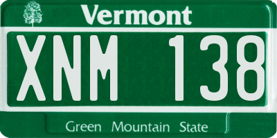 VT license plate XNM138