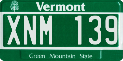 VT license plate XNM139