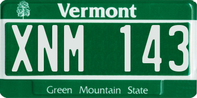 VT license plate XNM143