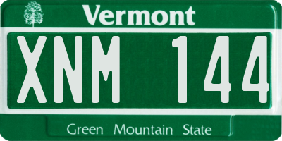 VT license plate XNM144