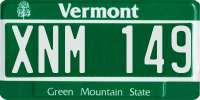 VT license plate XNM149