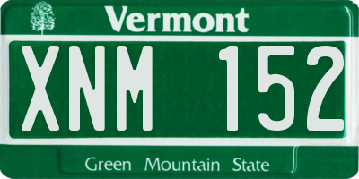 VT license plate XNM152