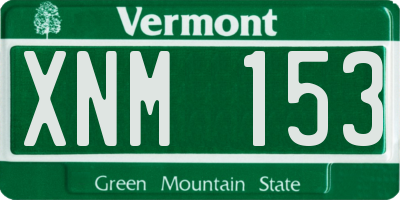 VT license plate XNM153