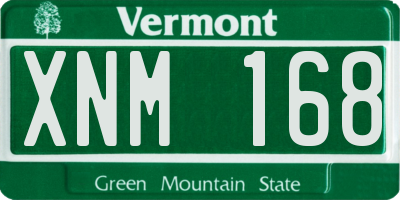 VT license plate XNM168
