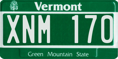 VT license plate XNM170
