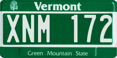 VT license plate XNM172