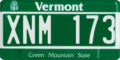 VT license plate XNM173