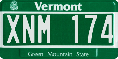 VT license plate XNM174
