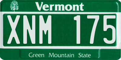 VT license plate XNM175