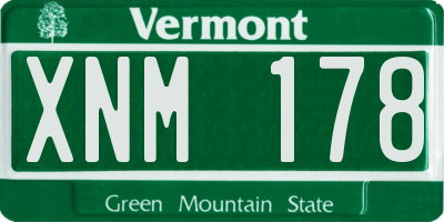 VT license plate XNM178