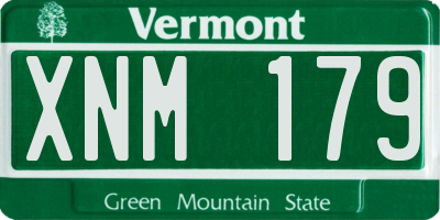 VT license plate XNM179