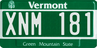 VT license plate XNM181