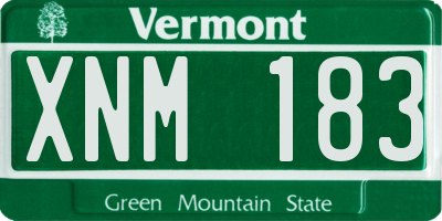 VT license plate XNM183