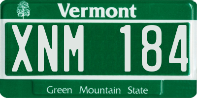 VT license plate XNM184