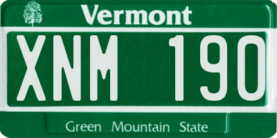 VT license plate XNM190