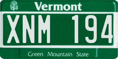 VT license plate XNM194