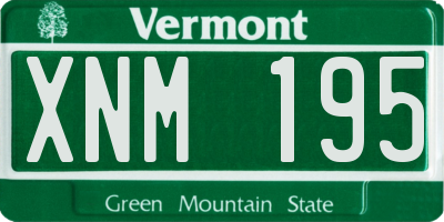 VT license plate XNM195