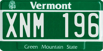 VT license plate XNM196