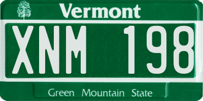 VT license plate XNM198