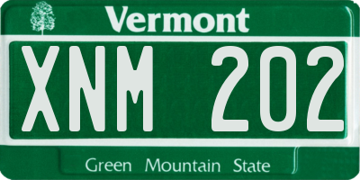 VT license plate XNM202