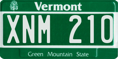 VT license plate XNM210