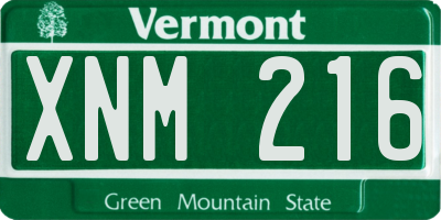 VT license plate XNM216