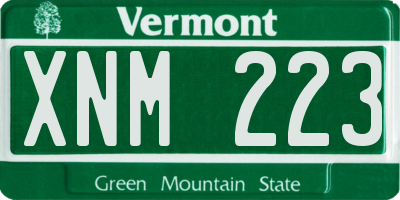 VT license plate XNM223