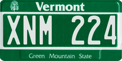 VT license plate XNM224