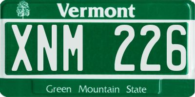 VT license plate XNM226